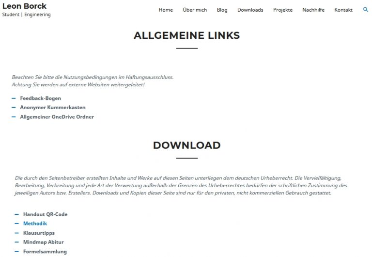 Eine weitere Möglichkeit zum Austausch von Dokumenten stellt der exklusive Lernbereich auf dieser Website dar. So können ganz ohne Zusatzprogramme Aufschriebe, Klausuren und Formelsammlungen geteilt werden.